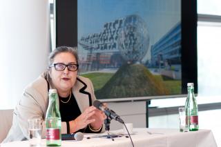 Eva Blimlinger thematisierte die Taras Borodajkewycz-Affäre auf der Pressekonferenz zum Mahnmal. Foto: Christopher Glanzl Eva Blimlinger thematisierte die Taras Borodajkewycz-Affäre auf der Pressekonferenz zum Mahnmal. Foto: Christopher Glanzl